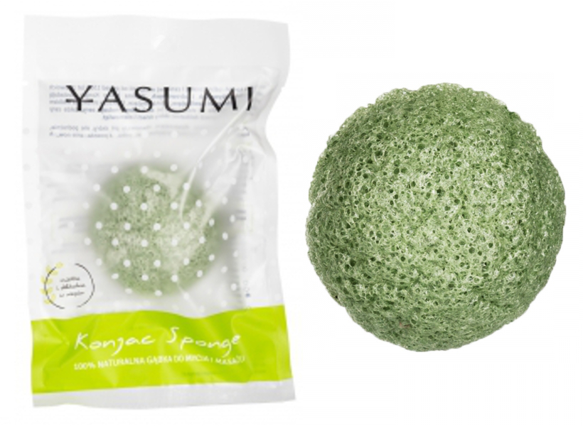 YASUMI Konjac Sponge Gąbka GREEN TEA S Sk. tłusta 6819129014