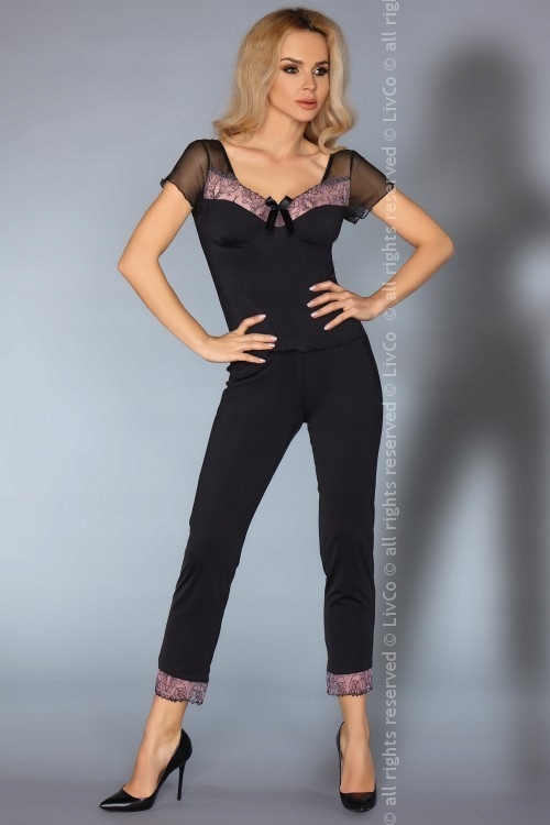Piżama damska dwuczęściowa,kobieca, czarna L/XL