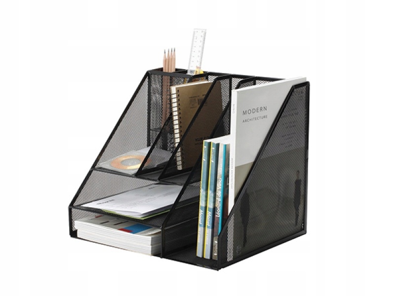 Organizer duży metalowy A4 czarny KF18473