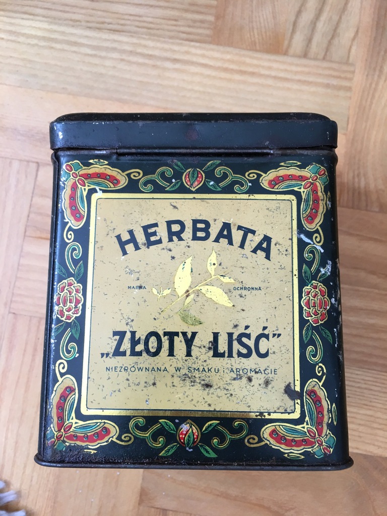 HERBATA ZŁOTY LIŚĆ PUSZKA PO HERBACIE KRAKÓW