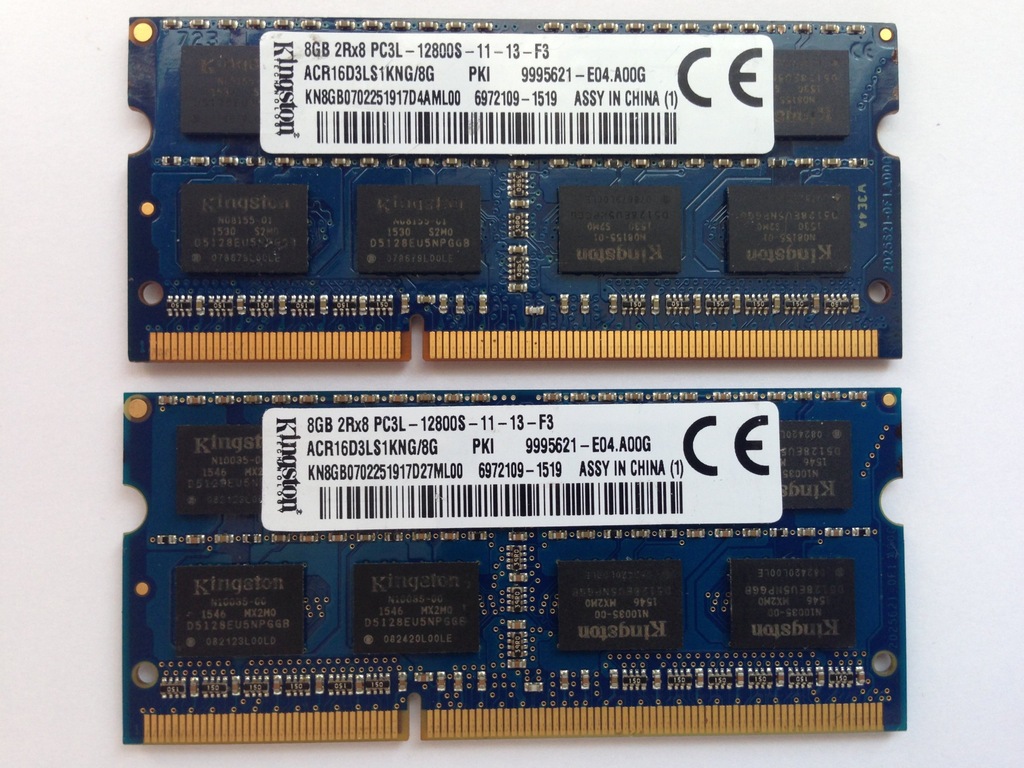 DDR3 16GB 2x8GB PC3L 12800 1600Mhz KINGSTON SODIMM