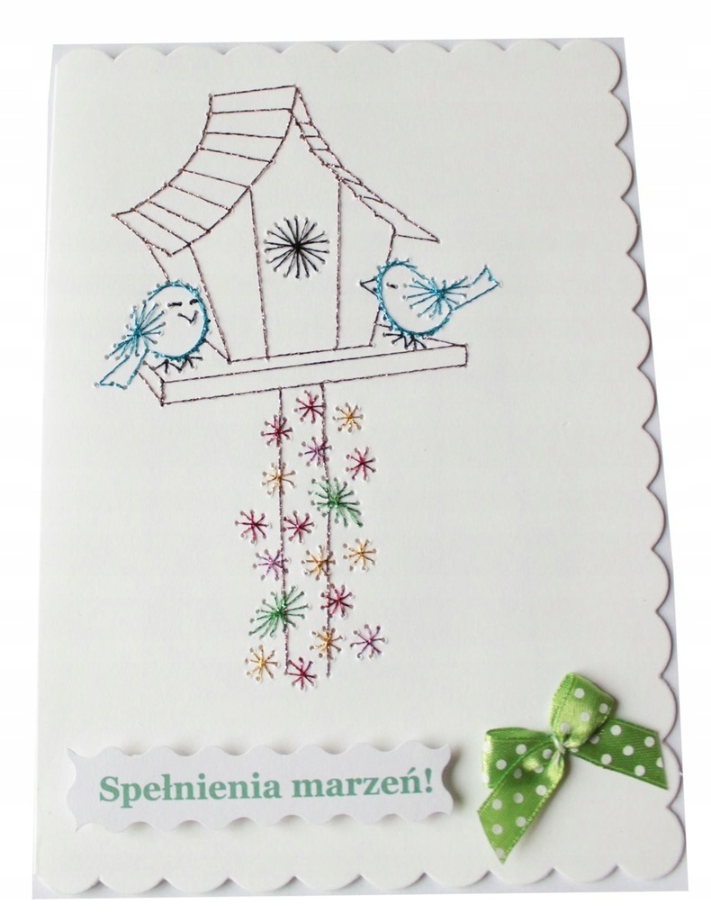 KARTKA URODZINOWA RĘCZNIE ROBIONA PTAKI HANDMADE