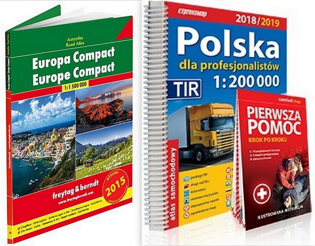 EUROPA + POLSKA TIR ATLAS SAMOCHODOWY ZESTAW TANIO