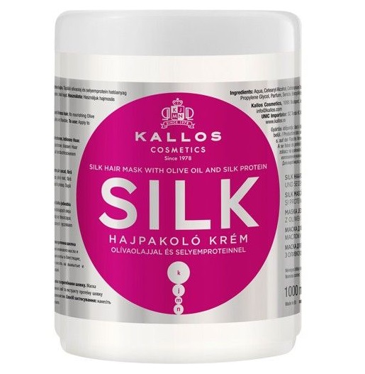 Kallos Maska KJMN Silk z jedwabiem 1L suche włosy
