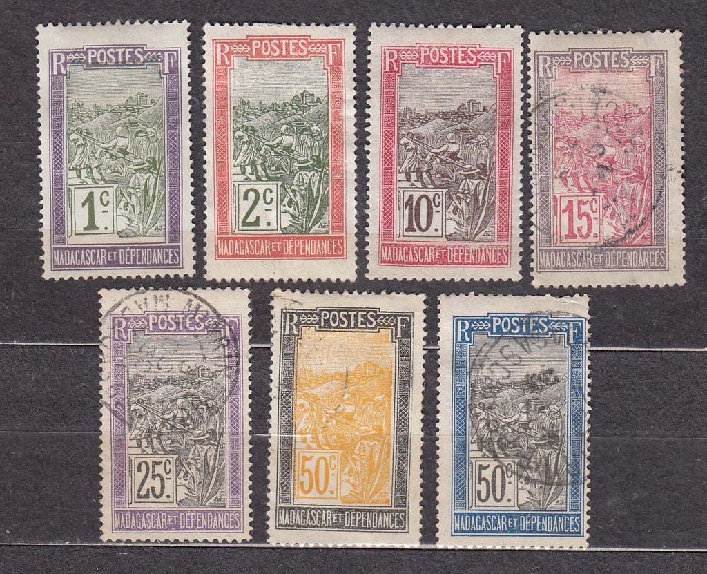 kol.franc. MADAGASKAR zbiorek LEKTYKA 1908/1916