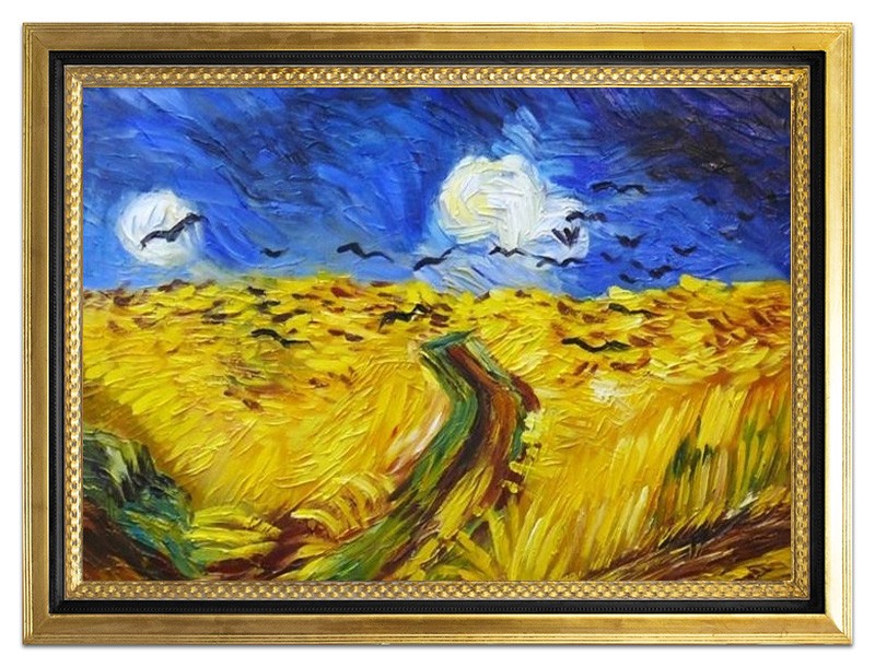 OBRAZ KRUKI NA ŁANEM ZBOŻA VAN GOGH KOPIA 75x105
