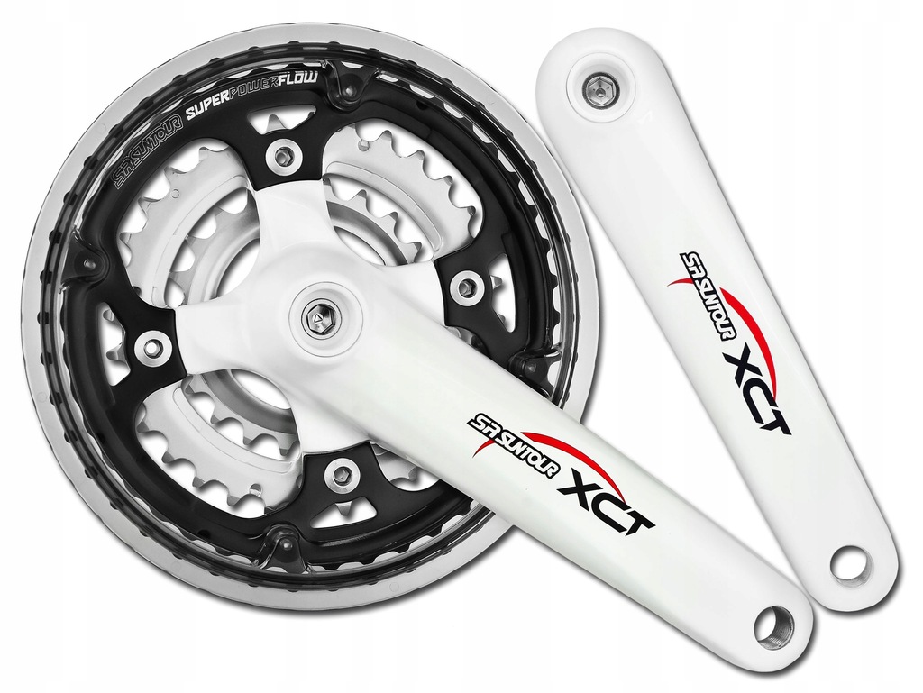 KORBA SUNTOUR XCT T312 KWADRAT 175 / 42T BIAŁA