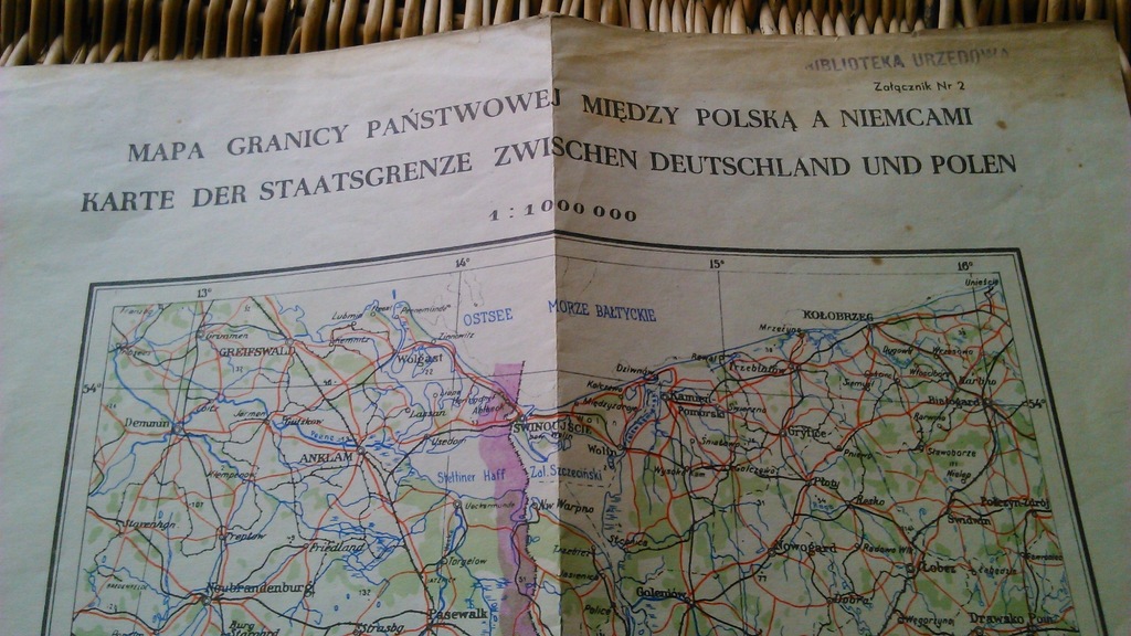 mapa Kostrzyn Szczecin granica Polska Niemcy DDR