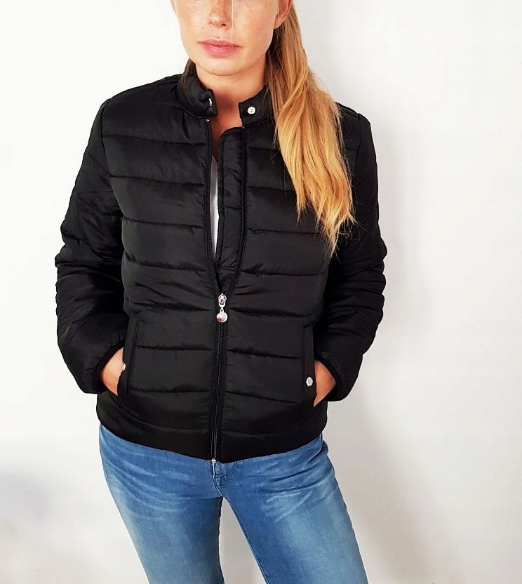 STRADIVARIUS PIKOWANA CZARNA KURTKA ANORAK L 40