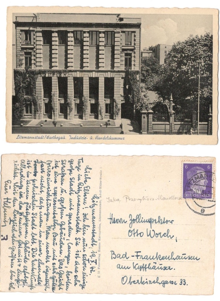 ŁÓDŹ, Litzmannstadt - Industrie- u. Handelskammer