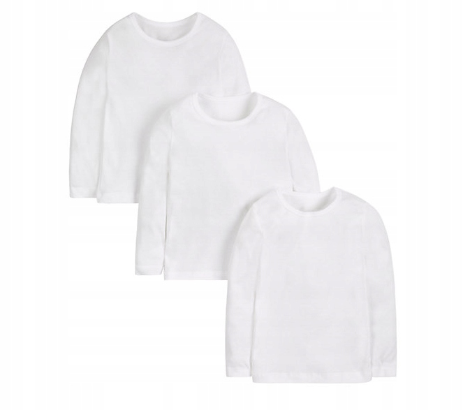 Mothercare 3 pak białe koszulki długi rękaw 116