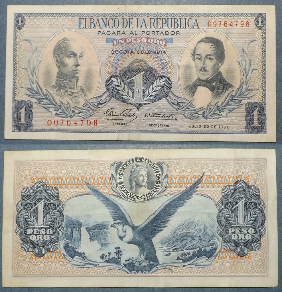 1 PESO 1967 KOLUMBIA