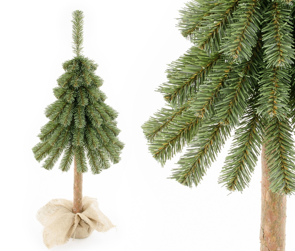 CHOINKA Sztuczna NA PNIU 100 cm naturalne drewno!