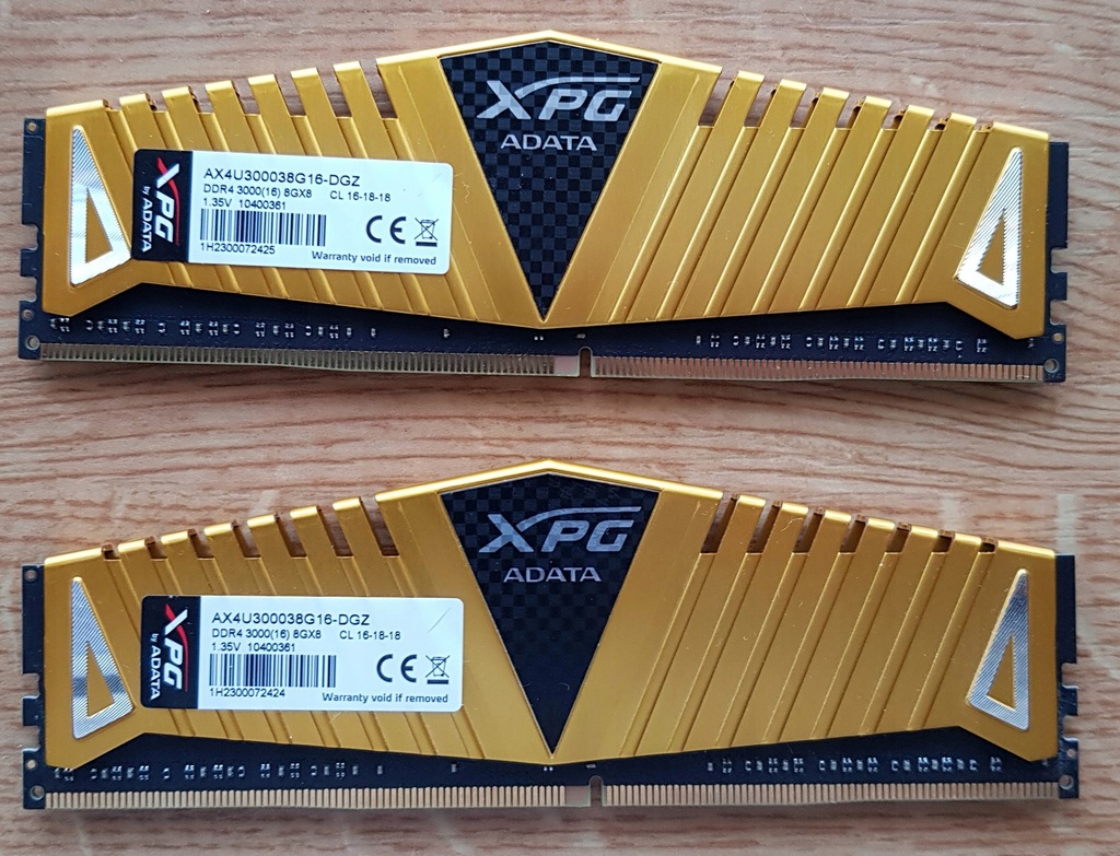 ADATA 16GB 3000MHz XPG Z1 Gold CL16 (2x8GB) 27m GW