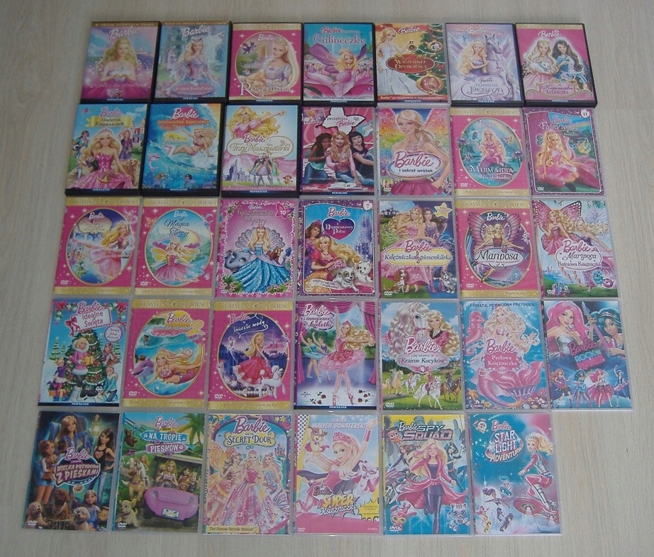 ZESTAW PŁYT DVD BARBIE 34 SZTUKI DUBBING PL