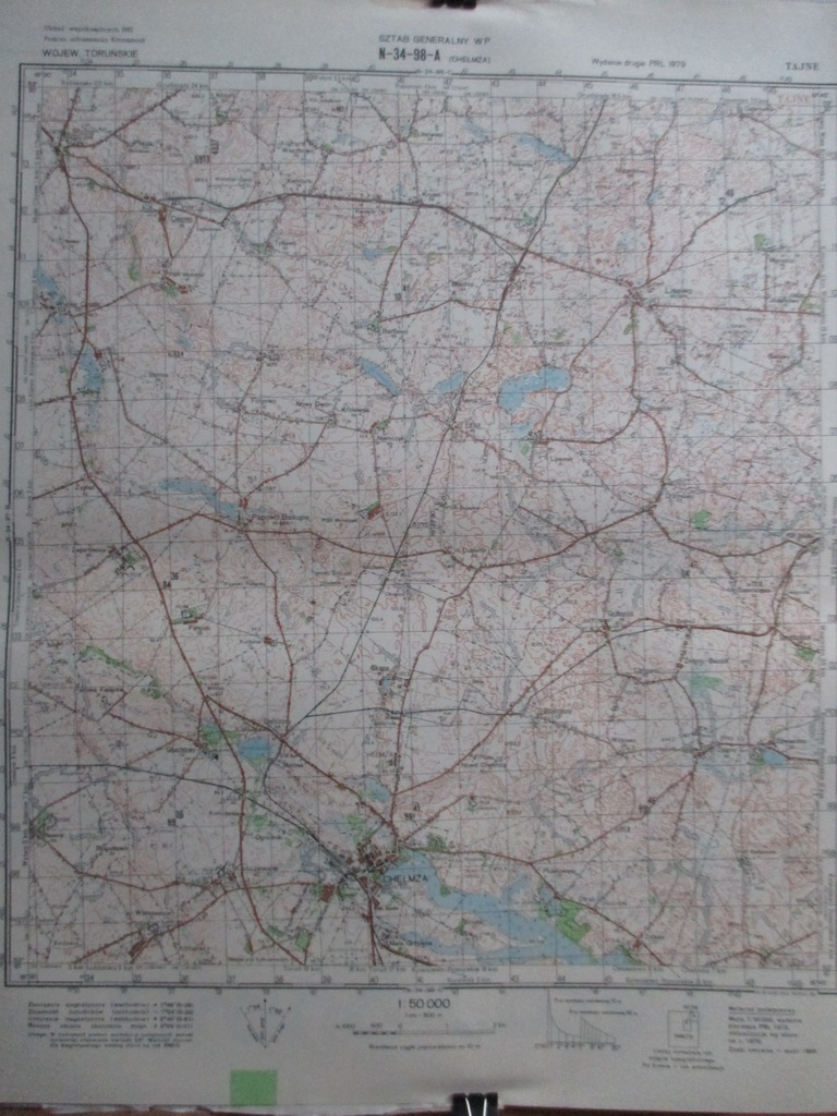 Wojskowa mapa topograficzna, Chełmża, Lisewo,Cepno