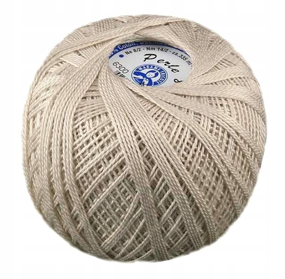 KORDONEK PERLE 8 bawełna 6300 beż Cotton Balls!