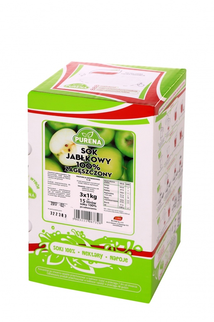 Sok jabłkowy 100% zagęszczony PURENA