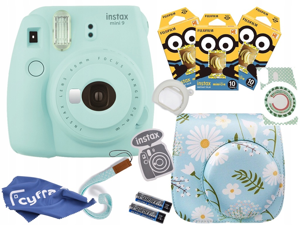 Aparat FUJIFILM Instax mini 9 IceBlue +ETUI WKŁADY