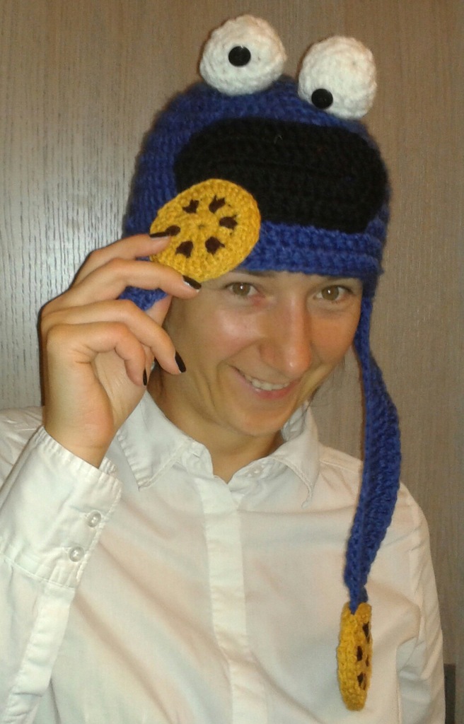 ciasteczkowy potwór CZAPKA NA NARTY coockie monste
