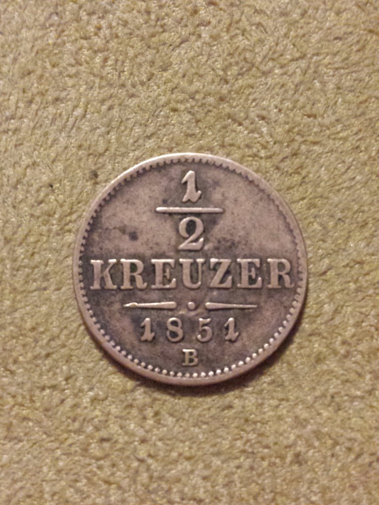 1/2 KREUZER 1851 AUSTRIA