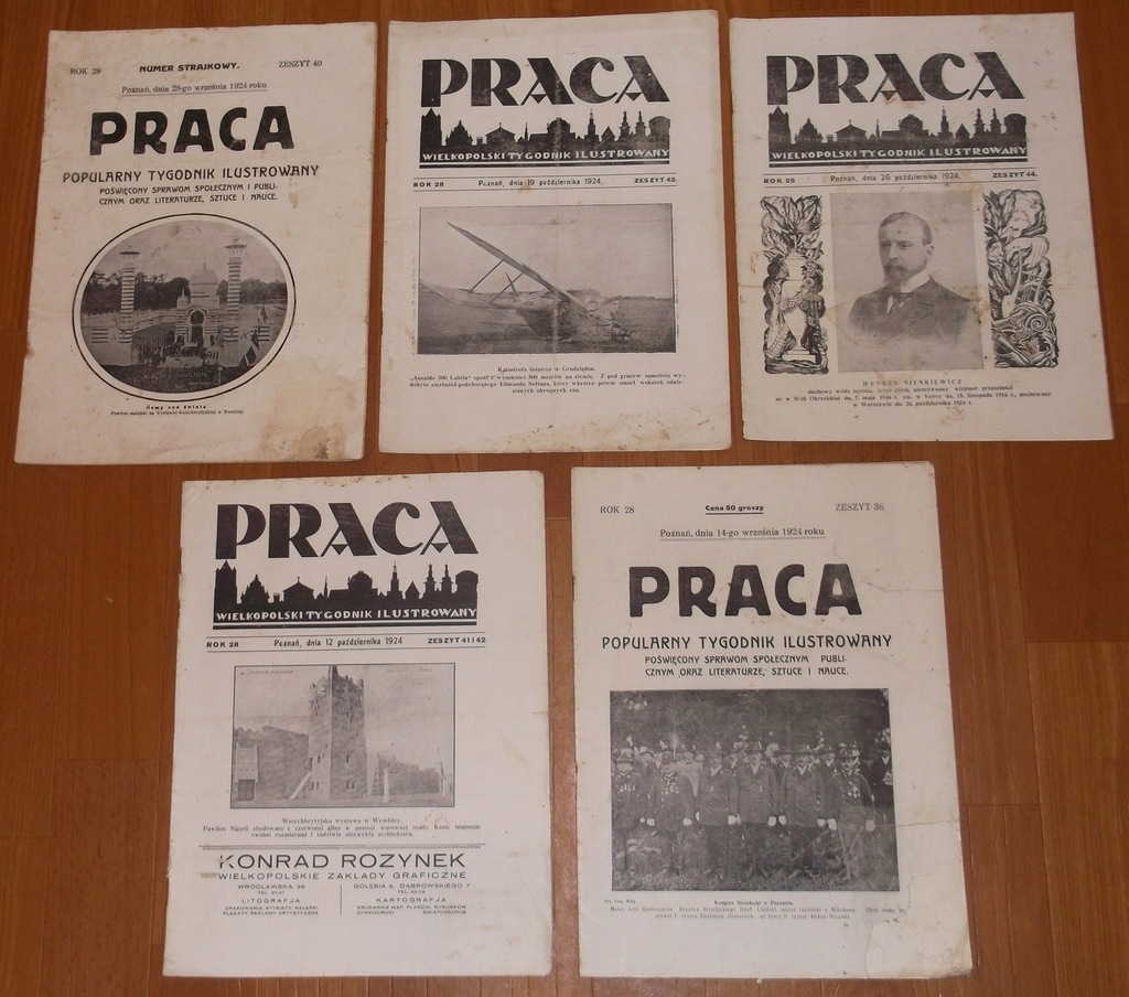 5 x Tygodnik PRACA 1924 - 3 pułk Wojsk Kolejowych