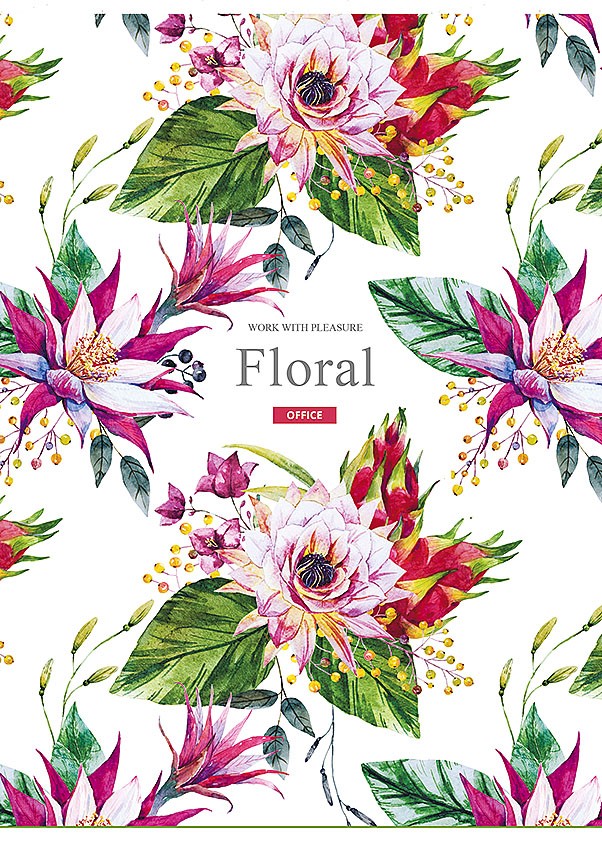 Zeszyt A4 Floral, 80 kartek, Kratka Oryginalny 531