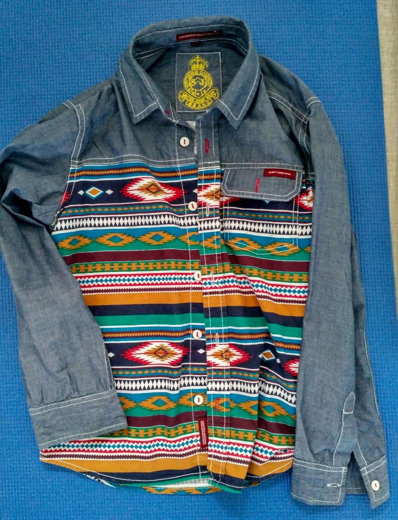 DENIM koszula JEANSOWA aztecka 134 cm 8-9 lat
