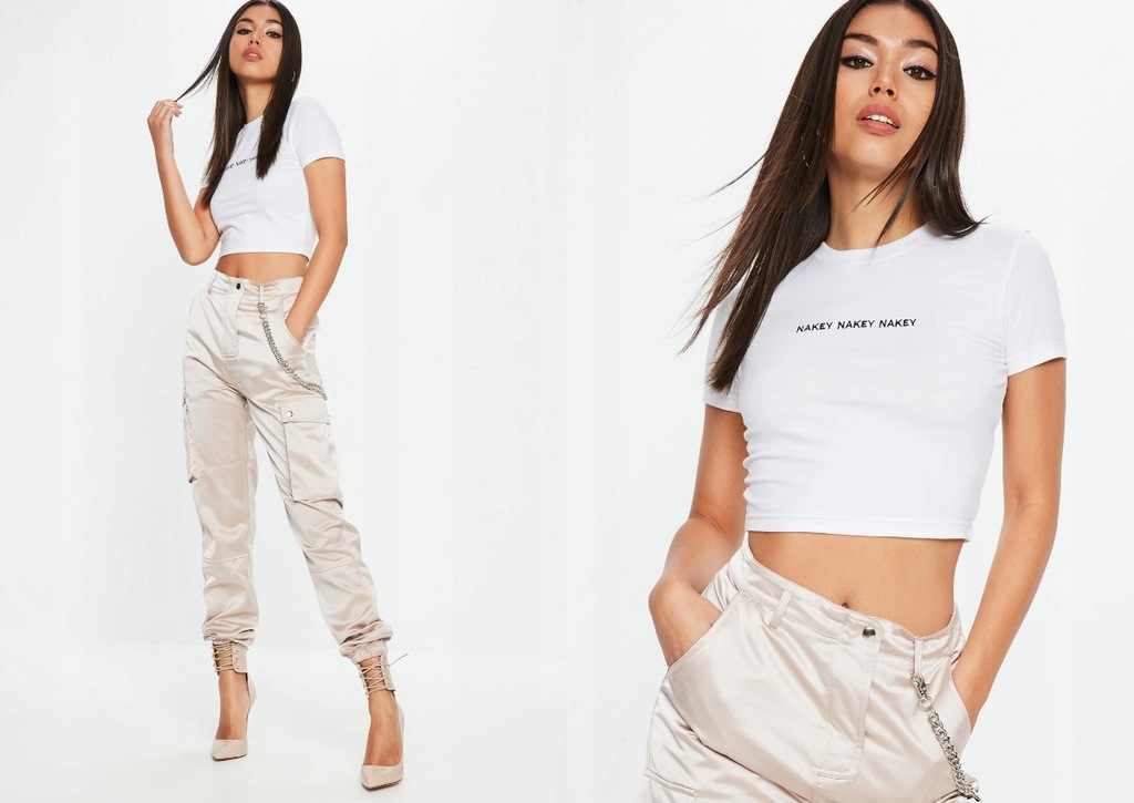 MISSGUIDED KRÓTKI TSHIRT NAKEY NAKEY NAKEY 34