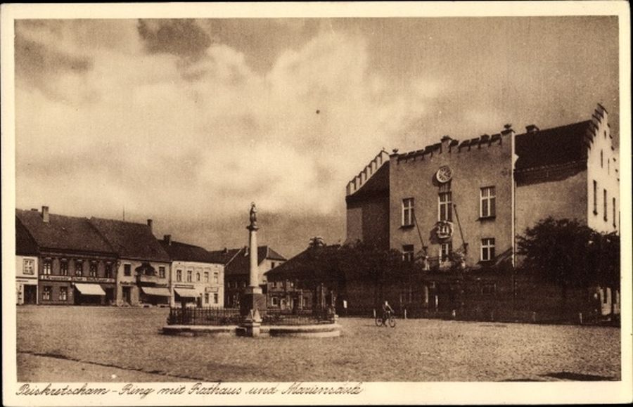 PYSKOWICE Peiskretscham rynek ratusz pomnik