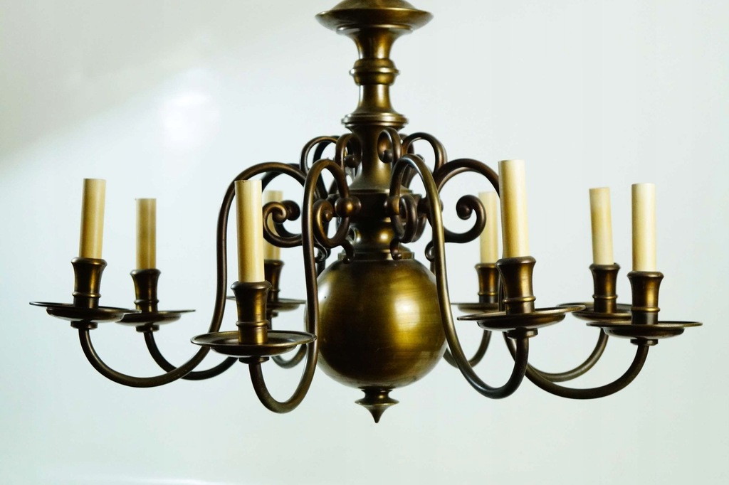 DUŻA MASYWNA LAMPA WISZĄCA - KULA MOSIĘŻNY PAJĄK
