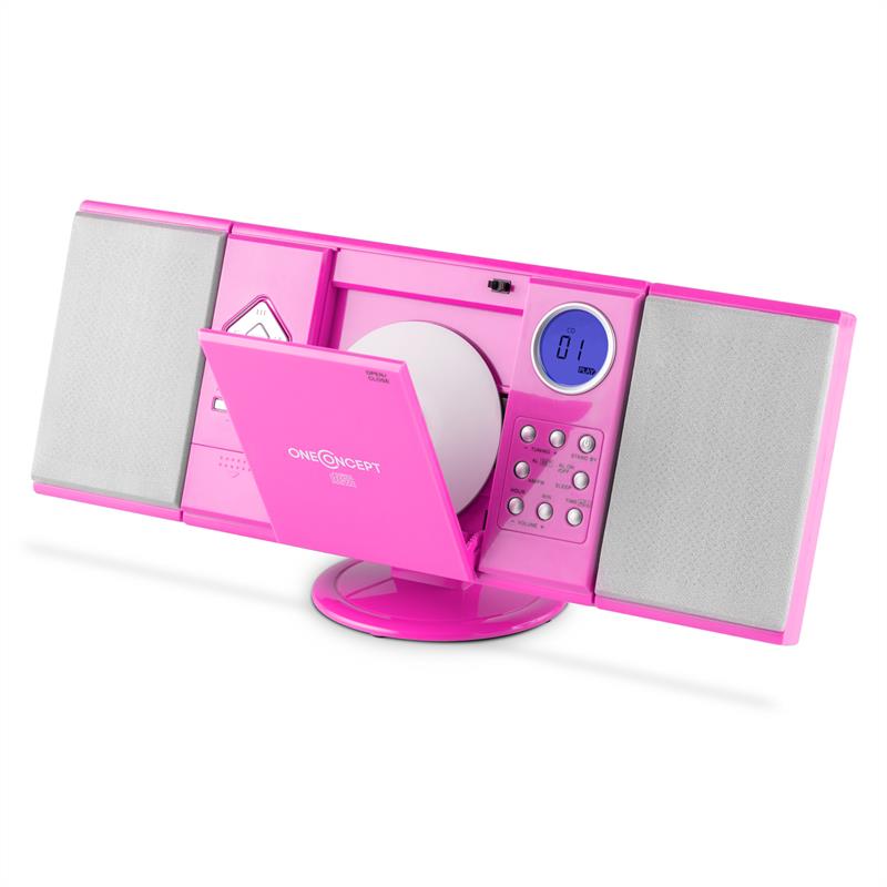 RADIO Mini wieża One Concept RÓŻOWA DLA DZIECI MP3