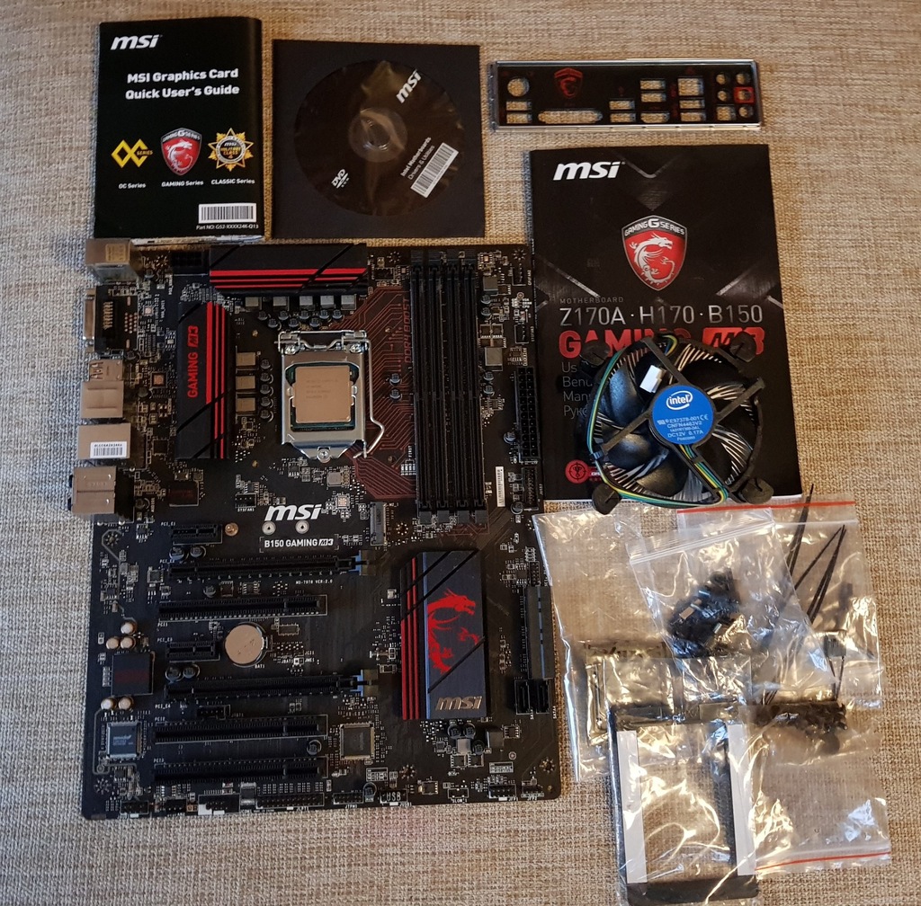 Intel Core i5 6600K+Chłodzenie+MSI B150 GAMING M3