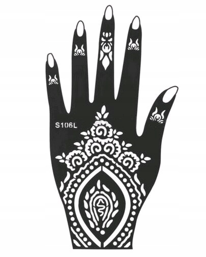 Szablon Na Dlon Do Tatuazu Henna Mehendi S106l 7740019017 Oficjalne Archiwum Allegro