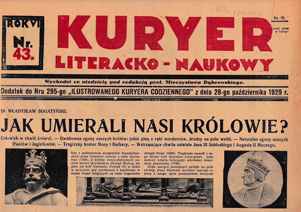 KLN 1929 43 Malczewski Kraków Malarstwo