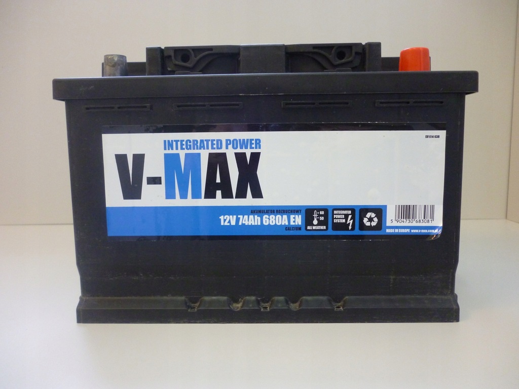 AKUMULATOR V-MAX 74AH/680A P+ DOBRA JAKOŚĆ