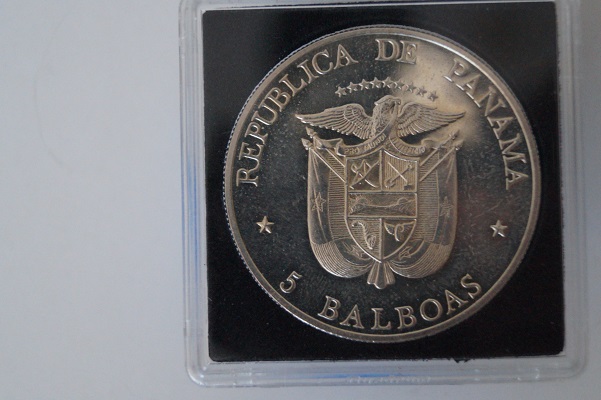 Panama 5 Balboas ag rzadkie srebro 0,900 35g uncja