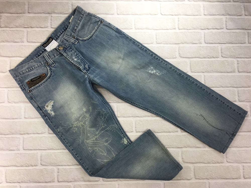 SP1627 CAVALLI WASHED ripped PATTERNED jeans 36x30