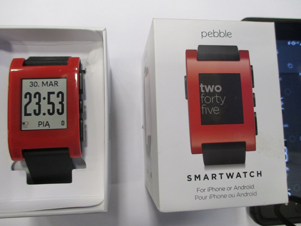SmartWatch Pebble 301 RD jak nowy e-ink