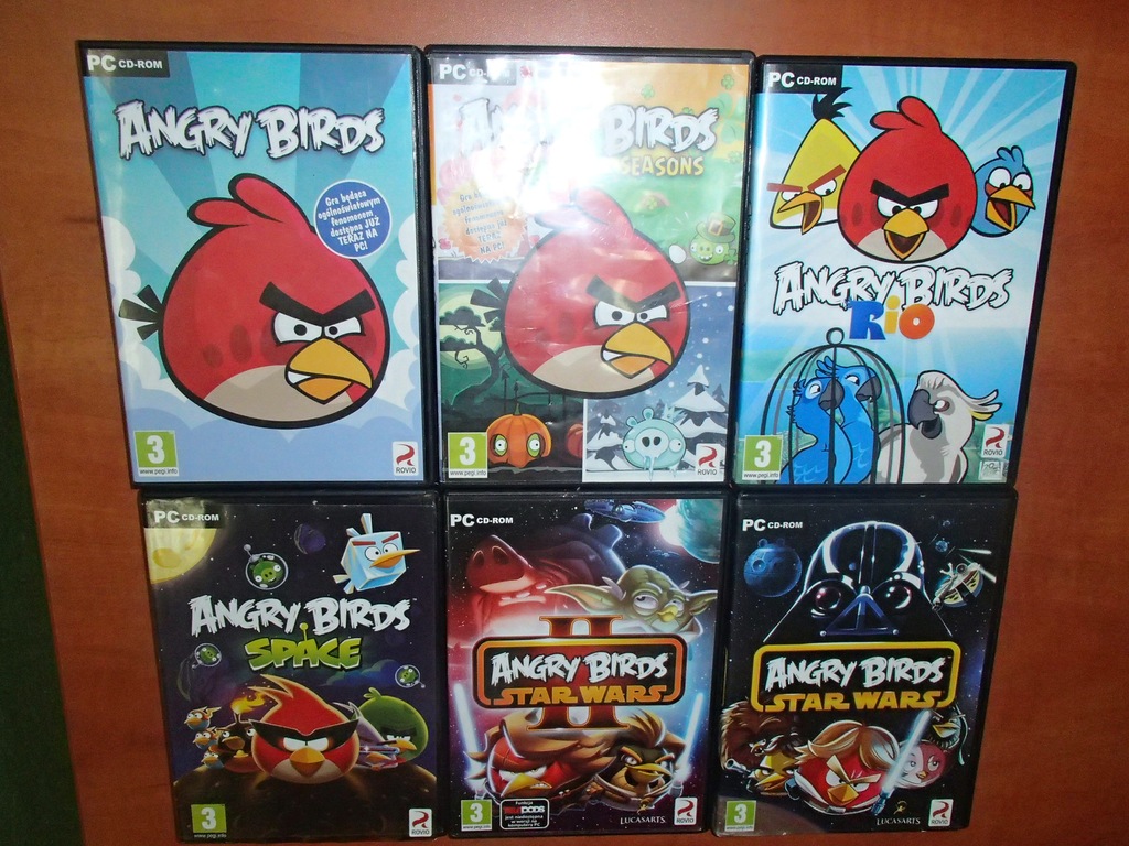Gry pc angry birds 6 sztuk - RIO, Spice, Star Wars