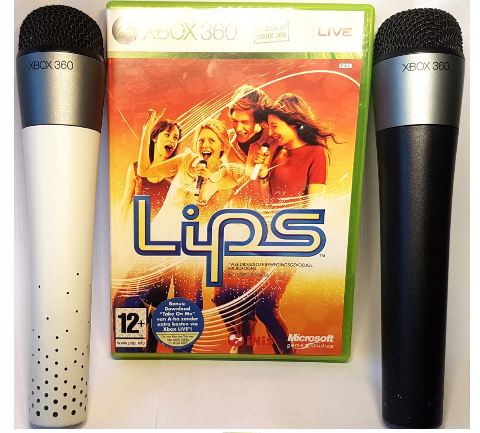 LIPS KARAOKE 2 MIKROFONY+ GRA XBOX 360 SKLEP SUPER 7643396864