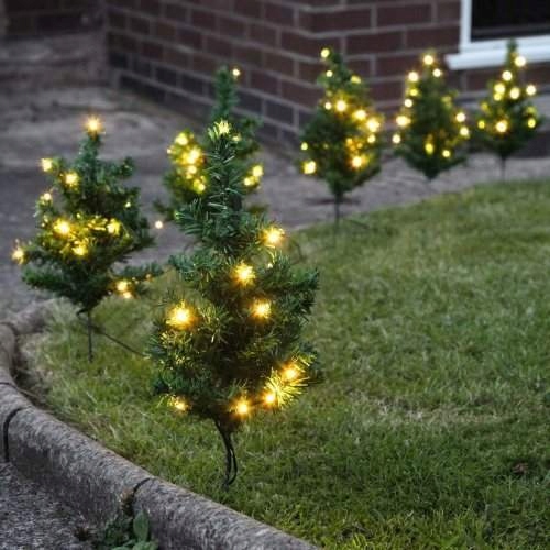LAMPKI SOLARNE CHOINKI 5 SZTUK DO OGRODU LED 35 CM