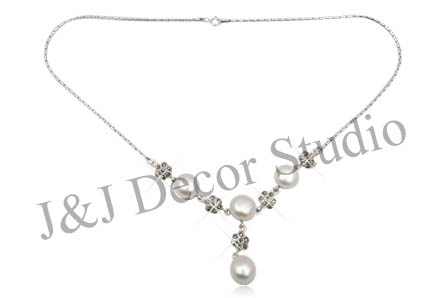 Kolia-naszyjnik srebrna perły i markazyty 5665nowa
