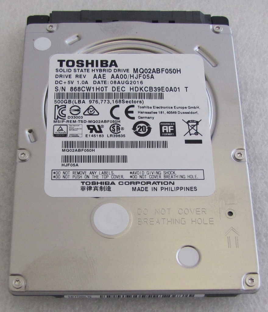 NOWY DYSK TOSHIBA SSHD 500GB 2.5" SATA FV/GW