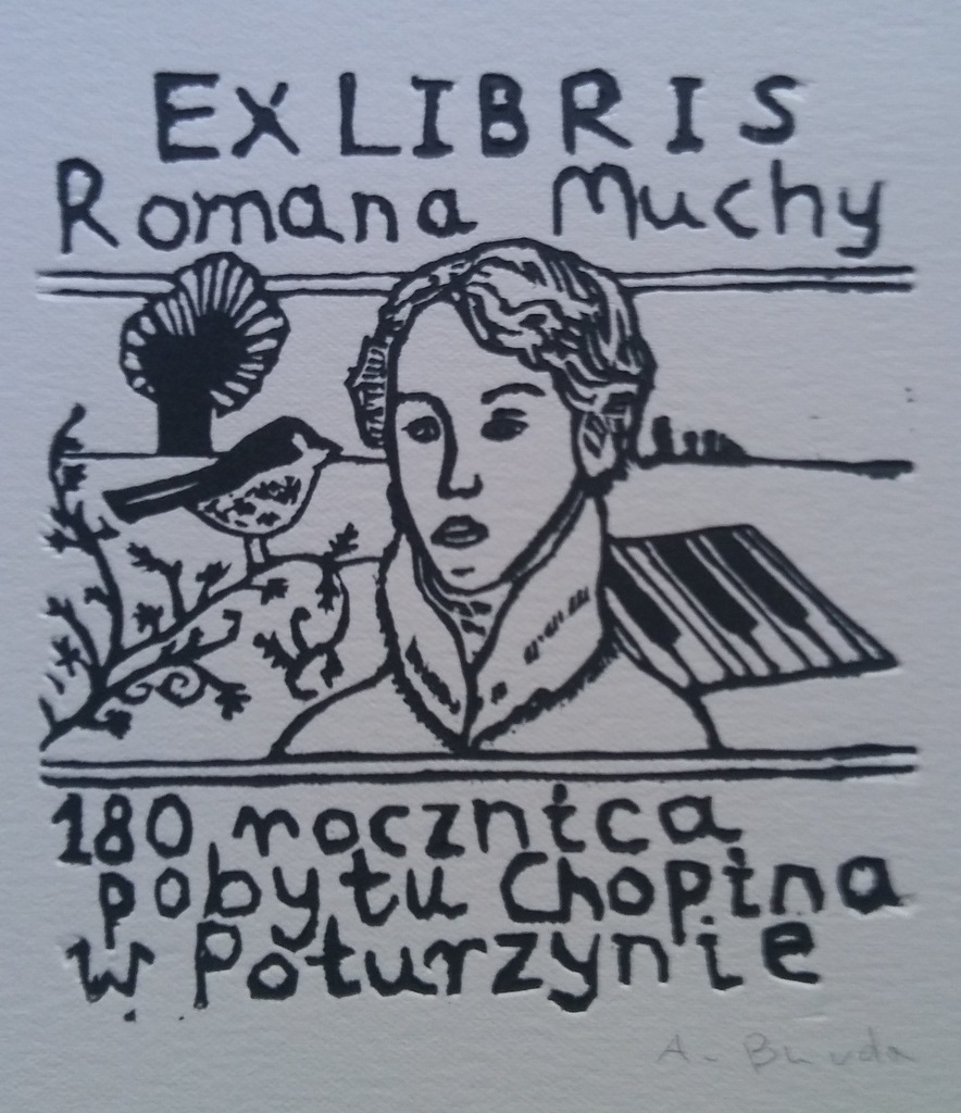Roman Mucha. 100 x 110 mm, X3. (Ex-libris)