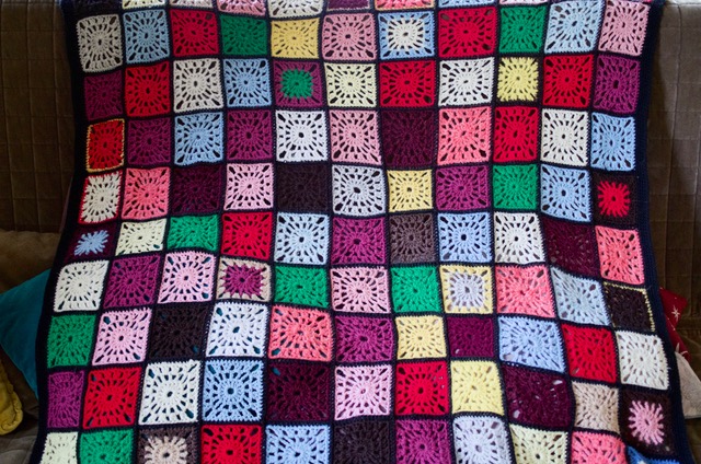 PLED koc narzuta patchwork szydełkowy HANDMADE