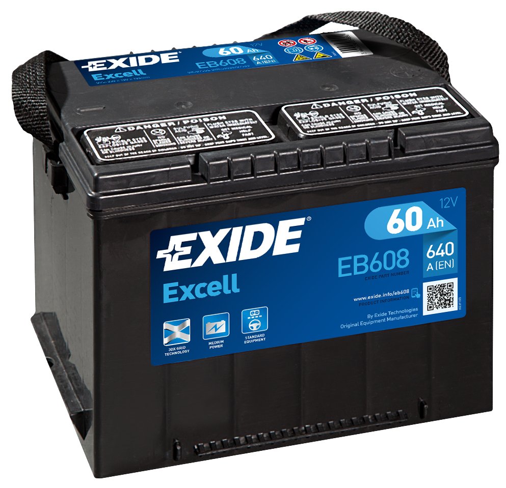 Akumulator 60Ah 640A L+ EXIDE EB608 USA KALISZ