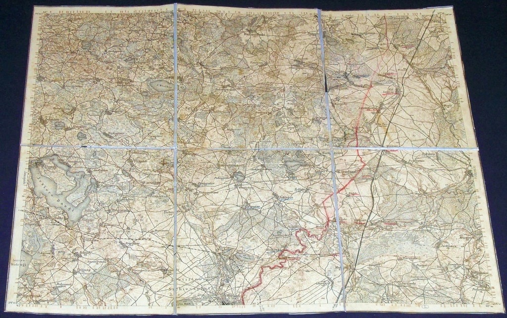 ORANY DAUGI HANUSZYSZKI MAPA SZTABOWA 1914 KRESY