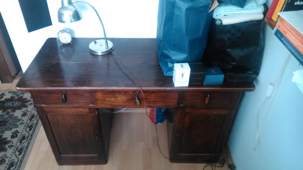 biurko antyk piękne XX wiek eleganckie drewniane