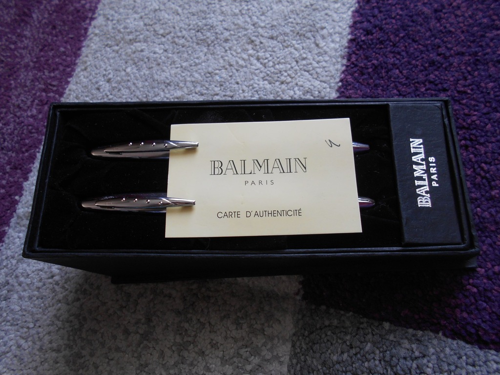 zestaw piśmienniczy długopisy BALMAIN nowe tanio